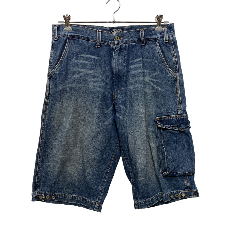 【中古品】【メンズ】 OLD STUSSY オールドステューシー WORK GEAR ワークギア 90S DENIM CARGO HALF PANTS デニム カーゴ ハーフ パンツ ボトムス 153-260709-ya-05-izu サイズ:32 カラー:インディゴ 万代Net店|万代Net店