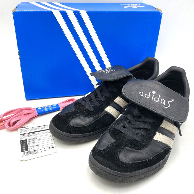 【中古品】【メンズ】 ADIDAS アディダス &times; SHUKYU シュウキュウ &times; E-WAX イーワックス HP6695 HANDBALL SPEZIAL ハンドボール スペツィアル スニーカー 靴 161-260713-kh-04-izu サイズ：27 カラー：CBLK/FWHT/CBLK 万代Net店｜万代Net店