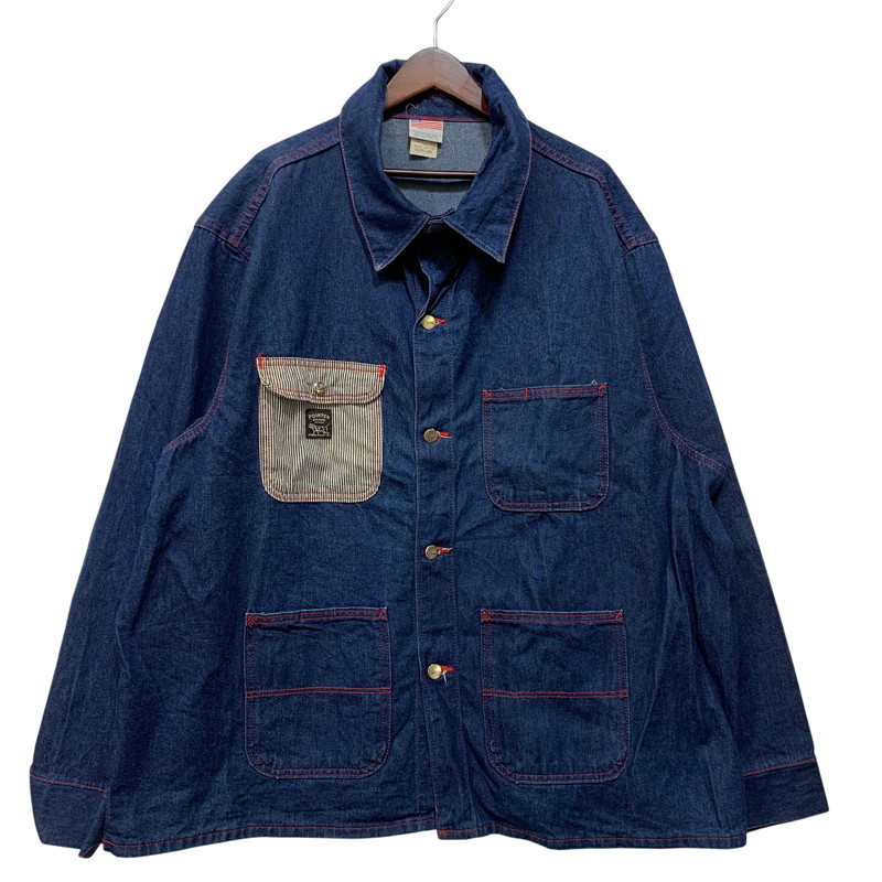 【中古品】【メンズ】 POINTER ポインター US別注 USA製 RED STITCH CRAZY POCKET DENIM COVER ALL クレイジー ポケット デニム カバーオール アウター 145-260720-kh-02-izu サイズ：3XL カラー：インディゴ 万代Net店｜万代Net店