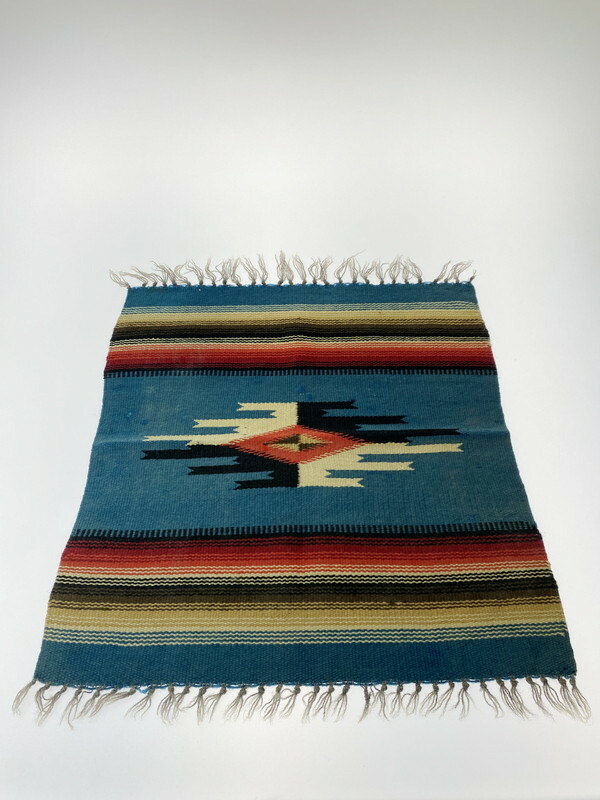 【中古品】【メンズ/レディース】 VINTAGE 30-40S NATIVE AMERICAN CHIMAYO RUG ヴィンテージ チマヨラグ 208-240712-jt-28-min サイズ:59 × 46 カラー:ブルー 万代Net店|詳細画像