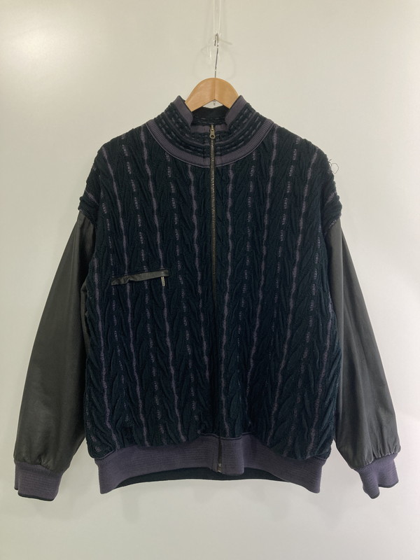 【中古品】【メンズ】 COOGI クージー レザー切替リバーシブルジャケット アウター 146-241028-me-14-min サイズ：M カラー：ブラック/パープル 万代Net店