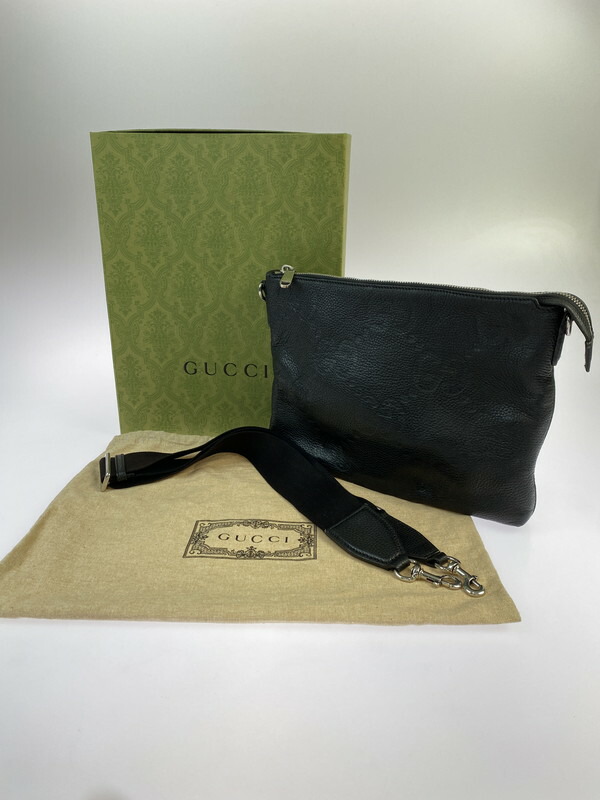 GUCCI グッチレザー ブラックメッセンジャーバッグ 楽天市場】グッチ 696009 レザー ブラック ジャンボGGミディアム
