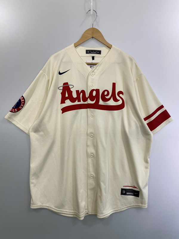 【中古美品】【メンズ】 NIKE ナイキ T770-ANCC 海外限定モデル MLB LOS ANGELES ANGELS CITY CONNECT LIMITED JERSEY 148-250223-ks-33-min サイズ:XXL カラー:ベージュ/レッド 万代Net店