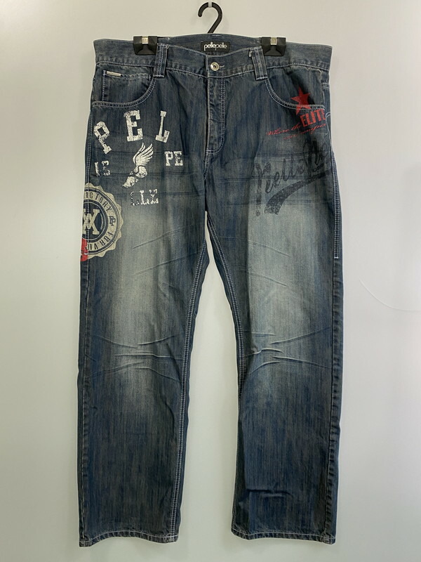 pellepelle デニムパンツ 90s～ PELLE PELLE ペレペレ ダメージ デザイン ブラックデニム