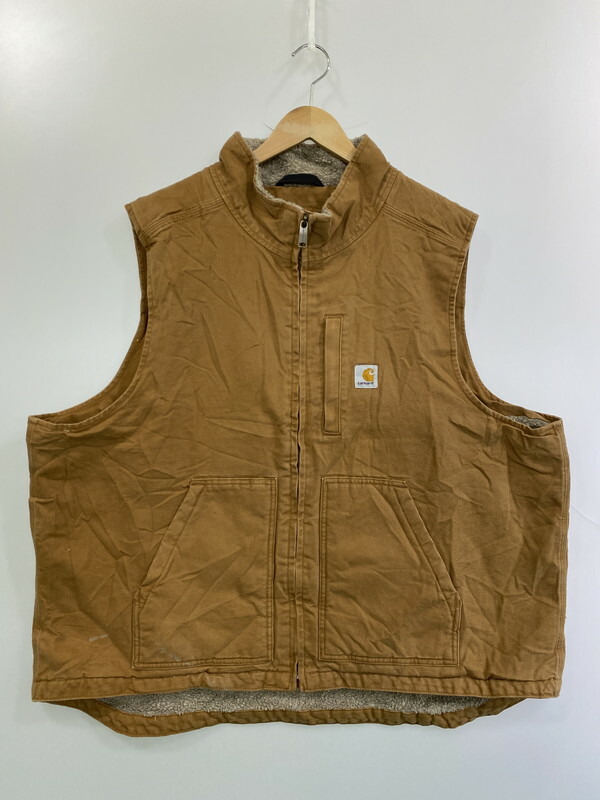 Carhartt ベージュ ノースリーブベスト L 楽天市場】Carhartt カーハート ダック 裏ボア ベスト ベージュ