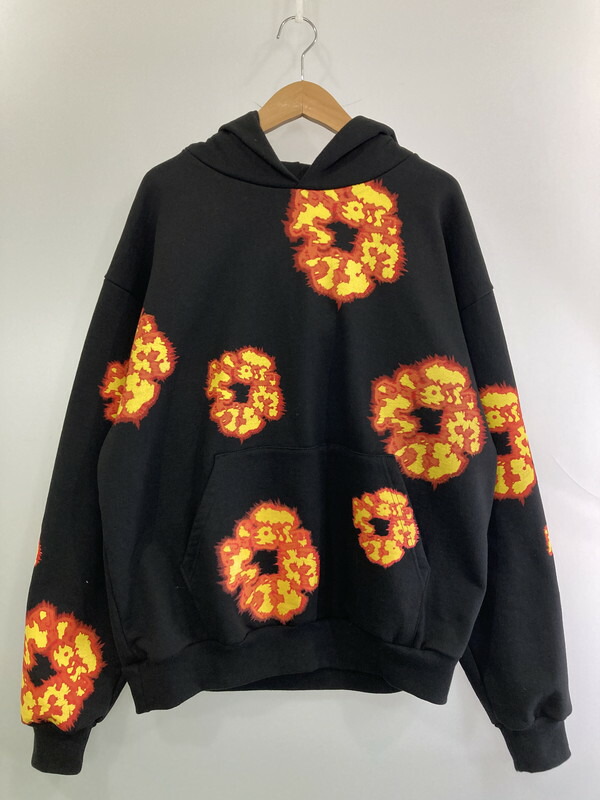 【Denim Tears】DT×オフセットパーカー ブラック stussy×Denim Tears プルオーバーパーカー ブラック サイズ M
