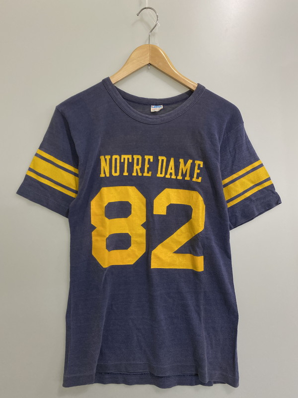 百貨店SALE 30%OFF~【現況乗り合い船品】【メンズ】 Champion はやりっ子 70\u0027s NORTRE DAME FOOTBALL SHIRT 70年月日 蹴球ティーシャツ 半袖ティーシャツ トップス 146-250613-yn-16-時間 大いさ：M 色合い：米国海軍 生生世世Net店