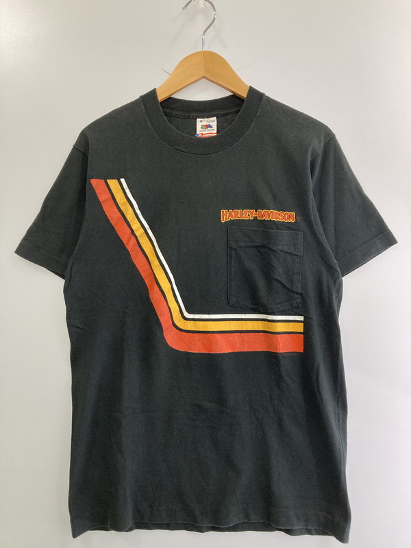 【中古品】【メンズ】 HARLEY DAVIDSON ハーレーダビッドソン 80S POCKET S S TEE ショートスリーブ 146-250615-AS-9-min サイズ：M カラー：ブラック 万代Net店