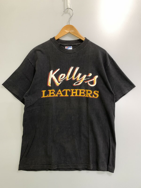 【中古品】【メンズ】  KELLY\u0027S LEATHER ケリーズ なめし革 90\u0027S PRINT TEE 90年月日 刷り上げる プルオーバー トップス 146-250717-jt-04-時間 大きさ：L 色合い：黒いこと 未来永劫Net店