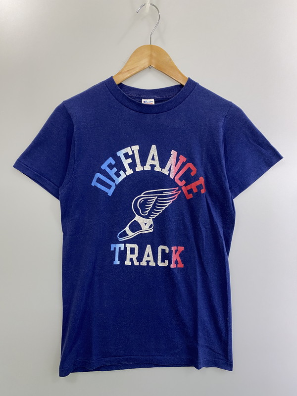 【中古品】【メンズ】 Champion チャンピオン 80'S WING FOOT PRINT TEE ショートスリーブ 146-250729-AS-31-min サイズ：M カラー：ネイビー 万代Net店