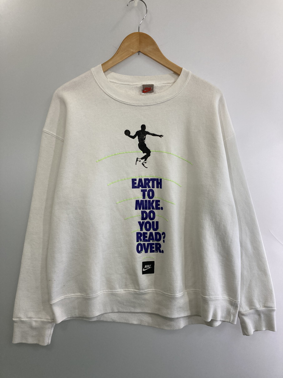【中古品】【メンズ】 NIKE ナイキ 90'S EARTH TO MIKE SWEATSHIRT スウェット トレーナー 146-250817-AS-40-min サイズ:L カラー:ホワイト 万代Net店|万代Net店