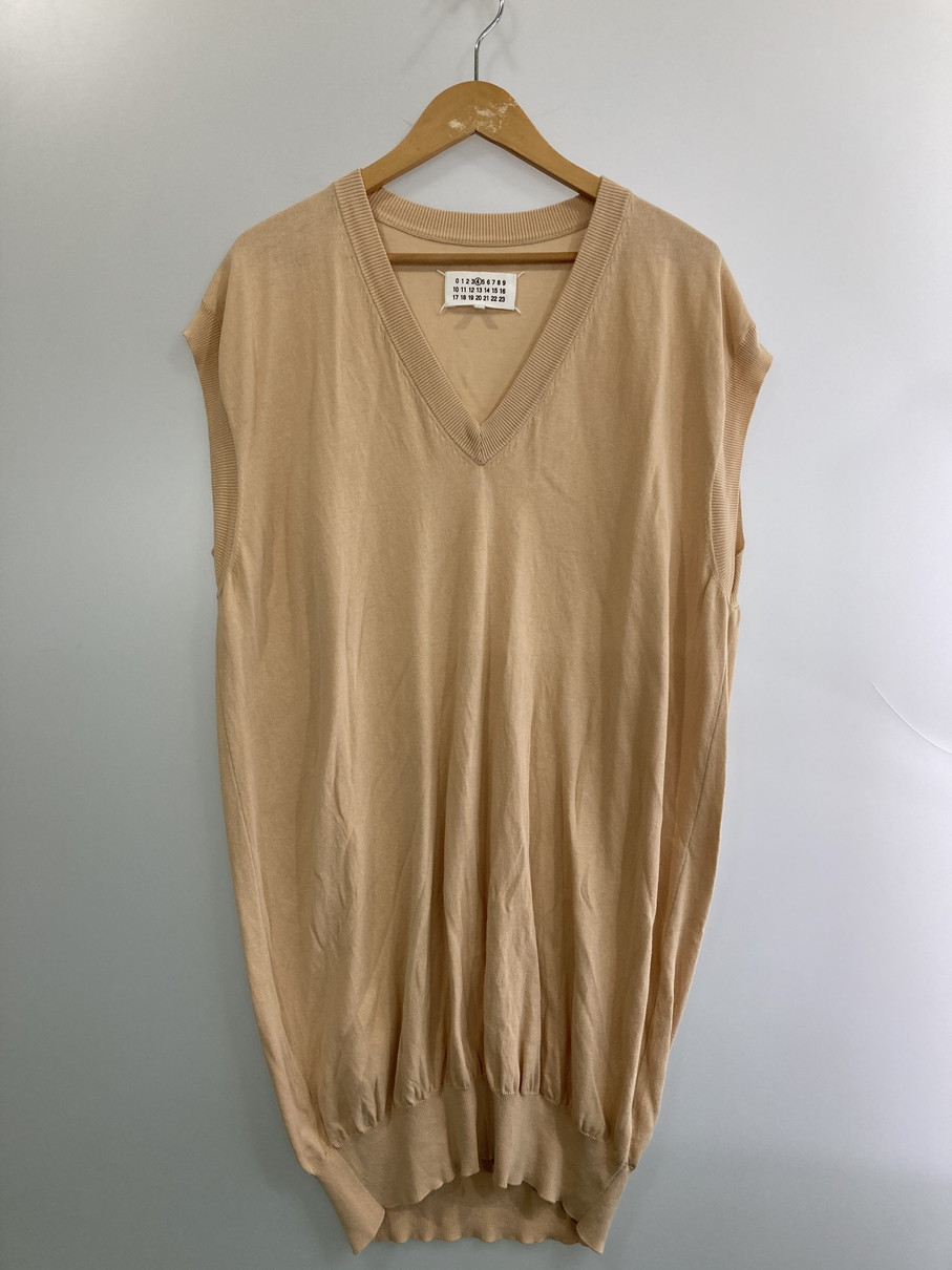 【中古品】【メンズ】 MARTIN MARGIELA マルタンマルジェラ S31HA0572 V NECK KNIT VEST ブイネック ニットベスト 141-250824-AS-34-min サイズ:M カラー:ベージュ 万代Net店
