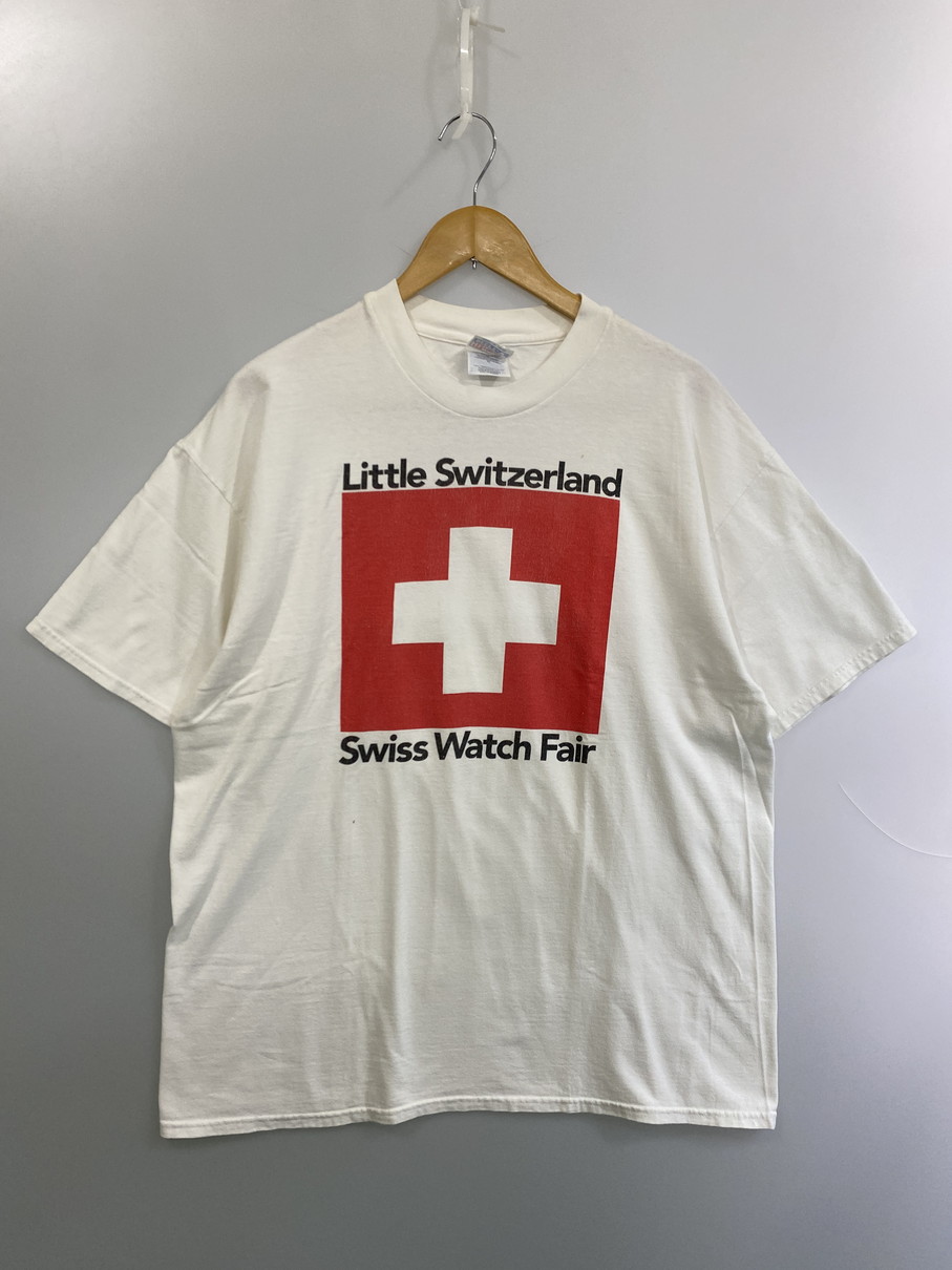 【中古品】【メンズ】 HANES ヘインズ 90'S SWISS WATCH FAIR PRINT TEE ショートスリーブ 146-250911-AS-17-min サイズ：XL カラー：ホワイト 万代Net店