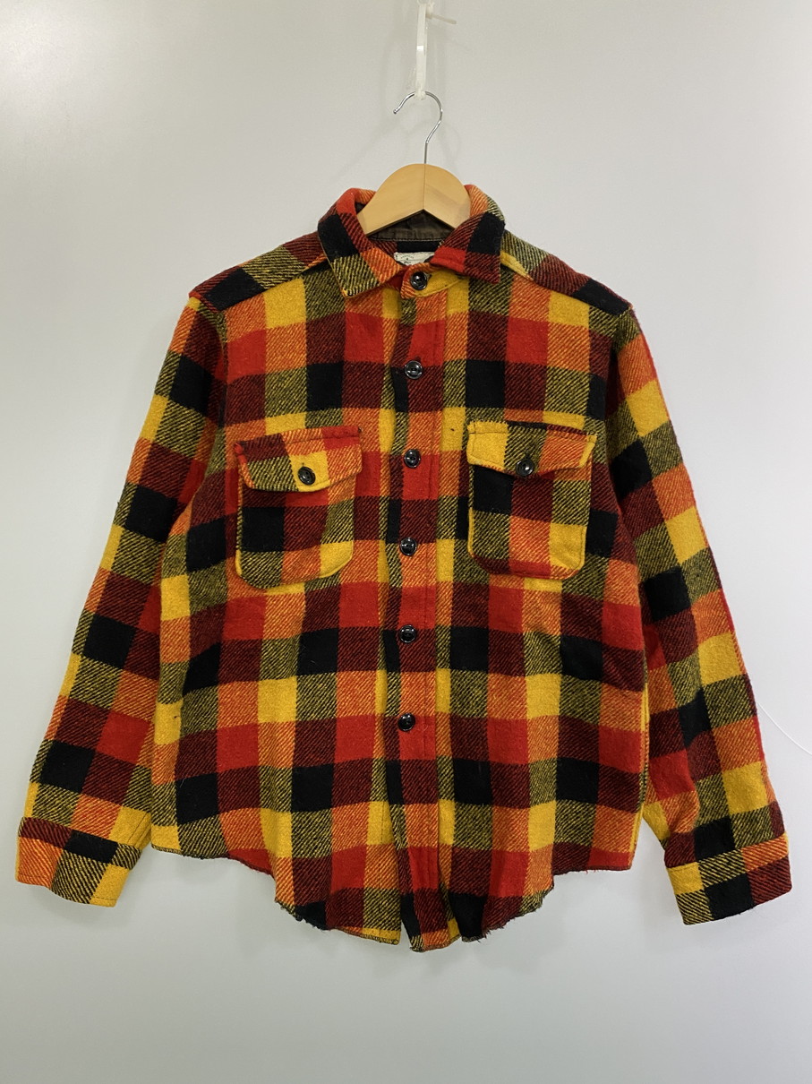 【中古品】【メンズ】 MELTON メルトン 60-70's BLOCK CHECK CPO WOOL SHIRT VINTAGE 60-70年代 ブロックチェック チーフペティーオフィサー ウールシャツ 長袖 トップス ヴィンテージ 146-251002-kk-56-min サイズ：表記無し 下記参照 カラー：マルチカラー 万代Net店