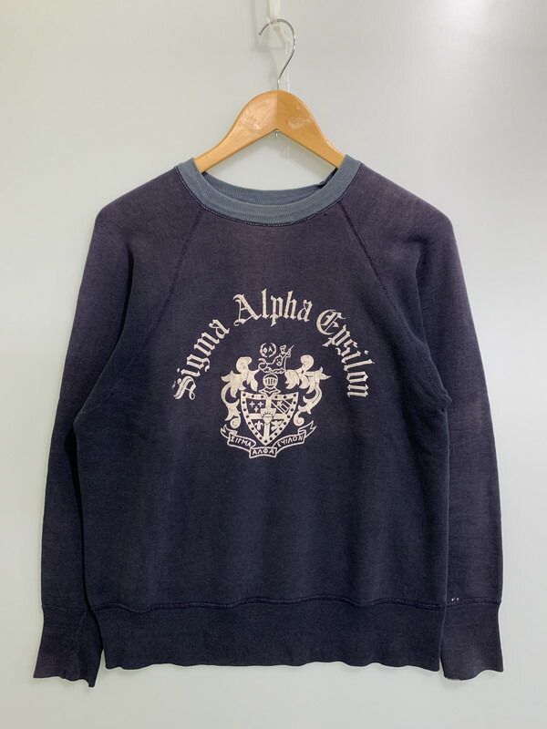 【中古品】【メンズ】 UNKNOWN アンノウン 60S フロッキープリント ナス紺 SWEATSHIRT スウェットシャツ メンズ トップス ヴィンテージ 60年代 トレーナー 146-251003-em-12-min カラー：ナス紺 万代Net店