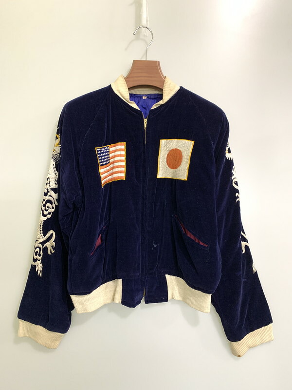 【現況乗り合い船品】【メンズ】  UNKNOWN VINTAGE 50\u0027s REVERSIBLE SOUVENIR JACKET ヴィンテージ 50年月日 リヴァーシブル 差し上げ物上衣 アウター スカジャン 国連相交わる 146-251007-kk-32-時間 大きさ：M 色つや：米国海軍/青み 生生世世Net店