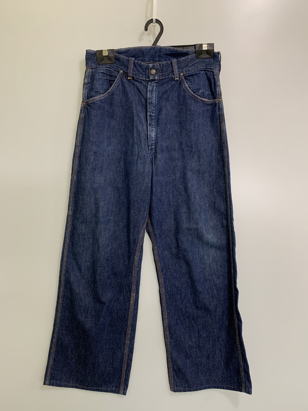 【中古品】【メンズ】 UNKNOWN VINTAGE 40-50&rsquo;s CONMAR ZIP DENIM BAKER PANTS 縄サークルボタン ヴィンテージ 40-50年代 デニム ベイカーパンツ ボトムス 157-251008-kk-23-min サイズ：表記無し 下記参照 カラー：インディゴ 万代Net店｜万代Net店