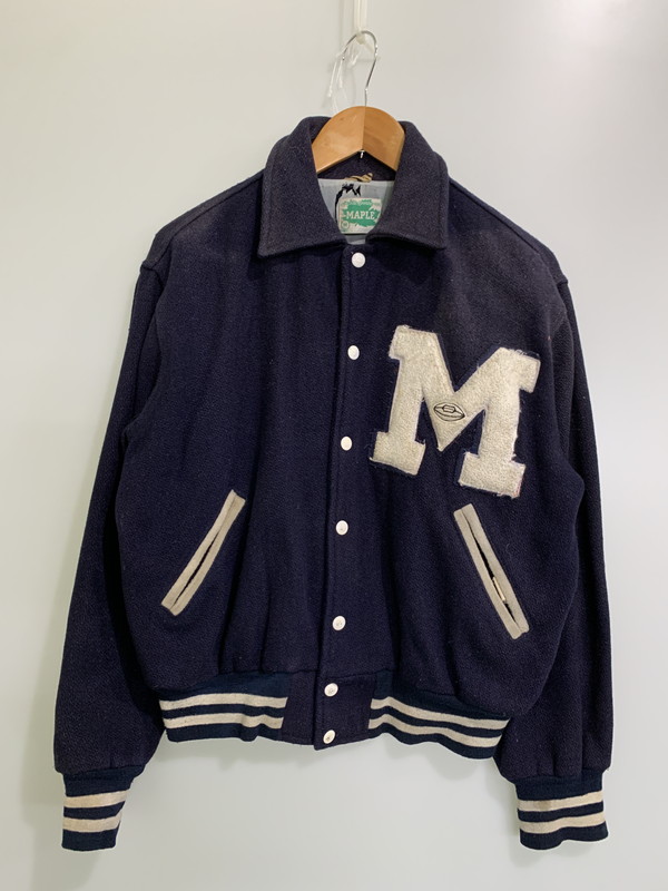 百貨店SALE 30%OFF~【現況乗り合い船品】【メンズ】  MAPLE メイプル 60\u0027s VARSITY JACKET VINTAGE 60年月日 バーシティージャケット アウター スタジャン ヴィンテージ 146-251008-kk-34-時間 大きさ：M 色つや：米国海軍 生生世世Net店