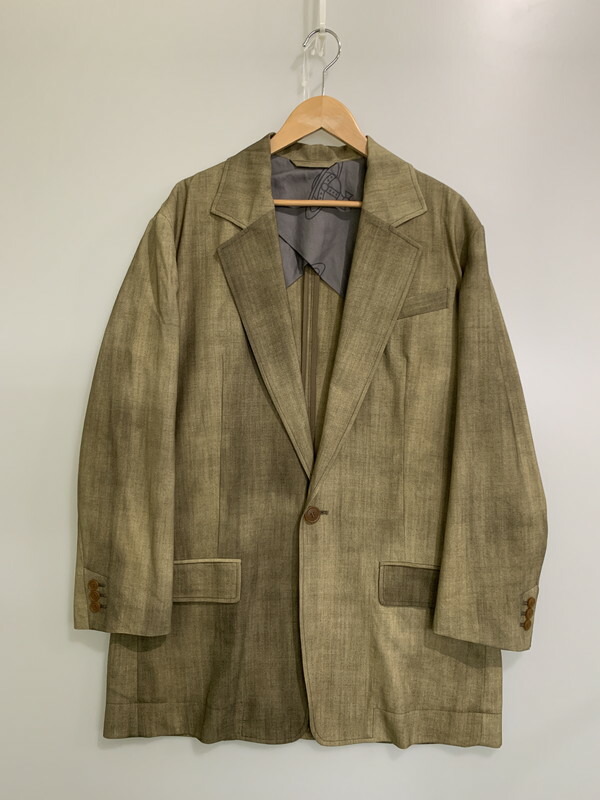 百貨店SALE 30%OFF~【中古品】【メンズ】 Vivienne WestwoodMAN ヴィヴィアンウエストウッドマン GRANDPA JACKET 129023 2004 グランパジャケット トップス テーラードジャケット 141-251008-kk-32-時間 大きさ：44 色つや：カーキ 生生世世Net店