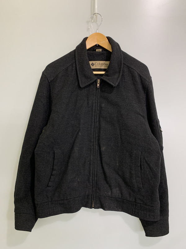 【中古品】【メンズ】 Columbia コロンビア WOOL ZIP JACKET ウールジップジャケット アウター オールド 144-251008-kk-35-min サイズ：M カラー：ブラック 万代Net店｜万代Net店