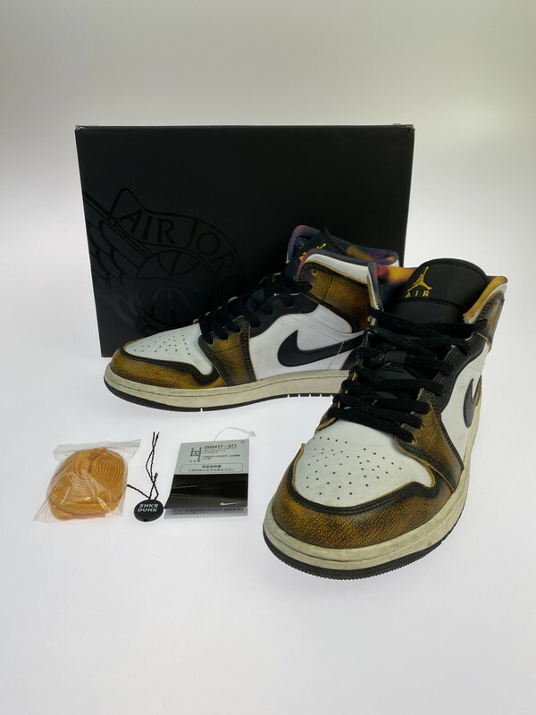 【中古品】【メンズ】 NIKE ナイキ AIR JORDAN 1 MID SE DQ8417-071 エア湖 ジョーダン 1 ミッド シーズナルエディション スニーカー 靴 160-251011-kk-02-時間 色つや：BLACK/TAXI-WHITE-SAIL 生生世世Net店