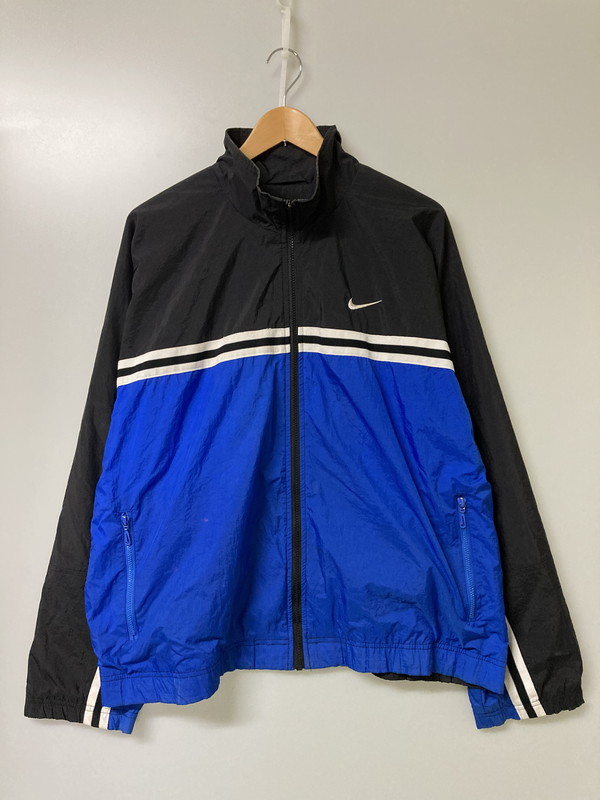 【現況乗り合い船品】【メンズ】 NIKE ナイキ 90S NYLON JACKET ナイロン上衣 146-251018-ks-41-時間 大きさ：L 色合い：青色/黒いこと 未来永劫Net店