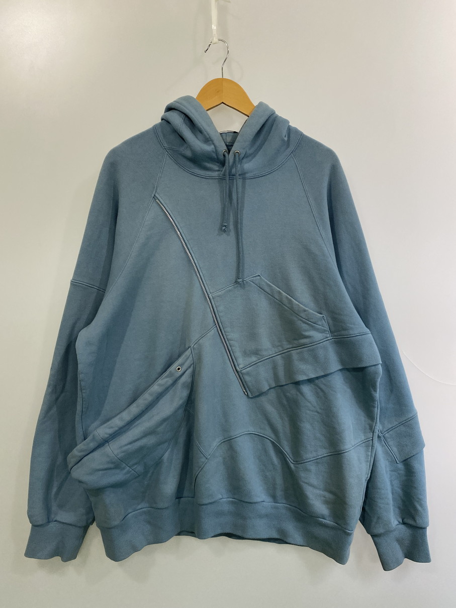 【中古品】【メンズ】 UNDERCOVER アンダーカバー PANELLED HOODED SWEATSHIRT BLUE UI2B4801 22AW フーディー スウェット シャツ パーカー メンズ アンダーカバイズム 140-251024-em-55-min サイズ：3 カラー：ライトブルー 万代Net店