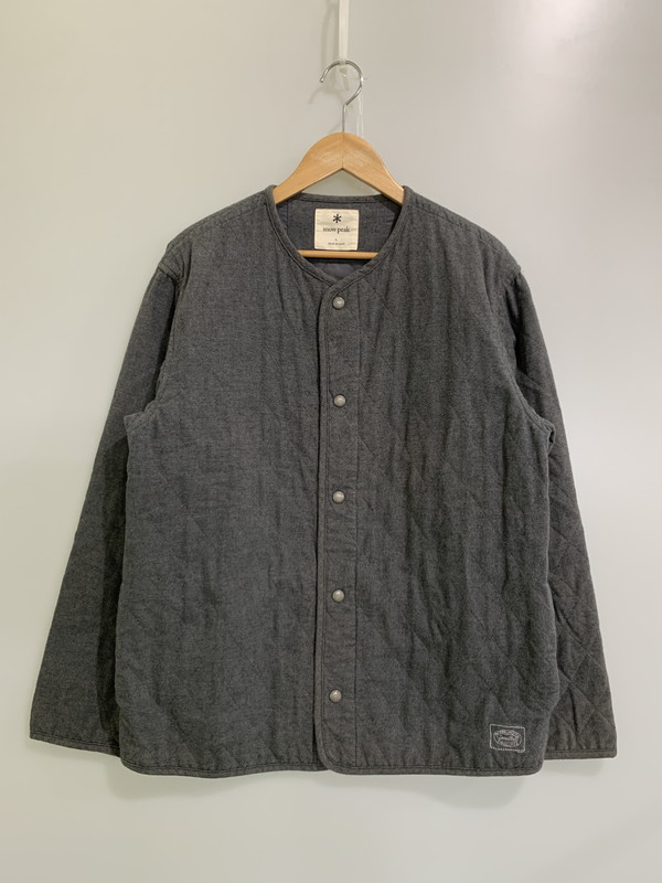【中古品】【メンズ】 snowpeak スノーピーク 21AW QUILTED FLANNEL CARDIGAN JK-21AU109 キルテッド フランネル カーディガン ライトアウター ジャケット 144-251030-kk-08-min サイズ：L カラー：グレー 万代Net店