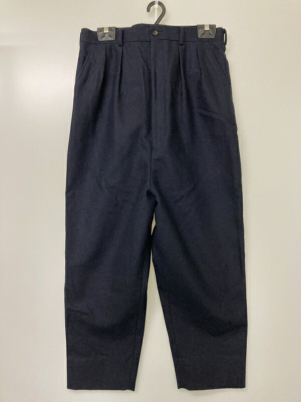【中古品】【メンズ】 COMME des GARCONS HOMME コムデギャルソンオム HD-P035 2 TUCK PANT タックパンツ ボトムス ウール 151-251101-AS-19-min サイズ：M カラー：ネイビー 万代Net店｜万代Net店