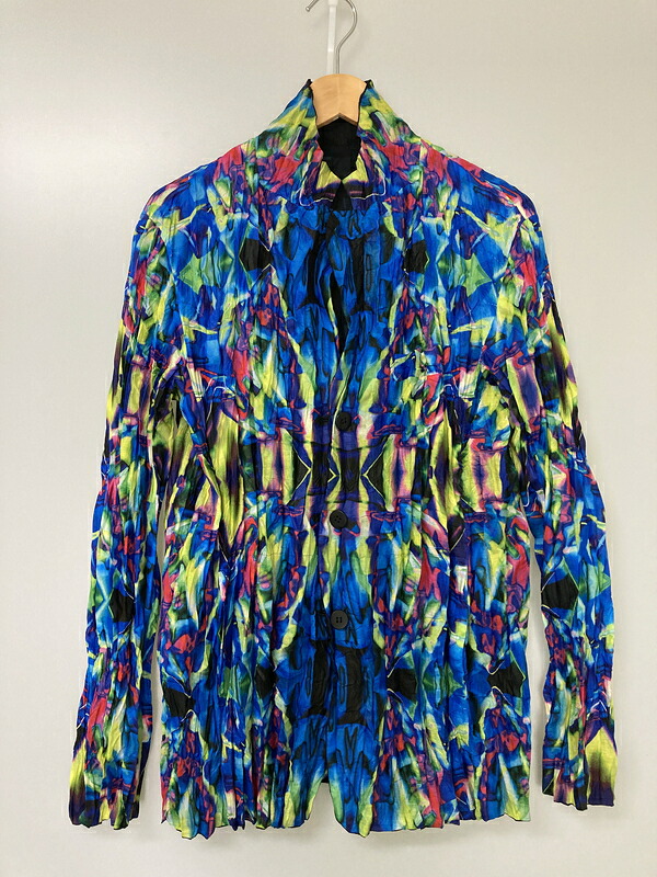 【中古品】【メンズ】 ISSEY MIYAKE MEN イッセイミヤケ メン 14SS REVERSIBLE JACKET リバーシブルジャケット ライトアウター 140-251101-AS-11-min サイズ：1 カラー：ブルー/マルチカラー 万代Net店