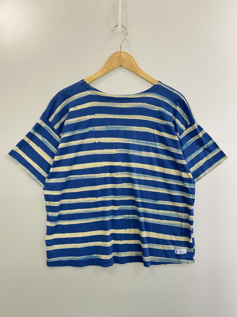 【中古品】【メンズ】 PORTER CLASSIC ポータークラシック ARTIST BORDER T-SHIRT アーティスト ボーダーTシャツ 半袖 トップス 140-251106-kk-79-min サイズ：2 カラー：ブルー 万代Net店