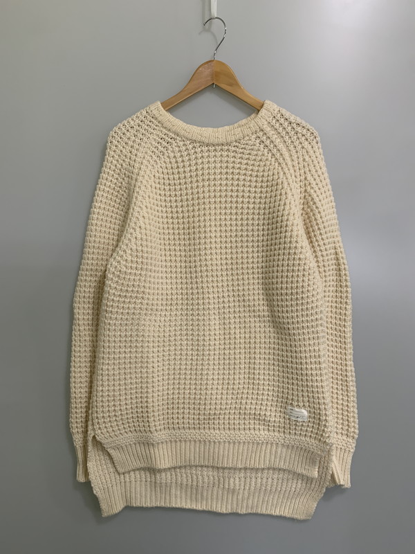 【中古品】【メンズ】  NAME. 名まえ WAFFLE KNIT NMKN-15AW-002 ワーヘル 編み物 メンズ スウェーター トップス 冬 長袖 140-251109-em-26-時間 大いさ：1 色合い：象牙色 生々世々Net店 メンズファッション-トップス-ニット・セーター