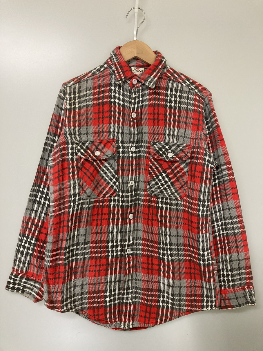 【中古品】【メンズ】 KING KOLE キングコール 60S FLANNEL SHIRT フランネルチェック ロングスリーブ 146-251111-AS-10-min サイズ：下記参照 カラー：レッド/グレー 万代Net店