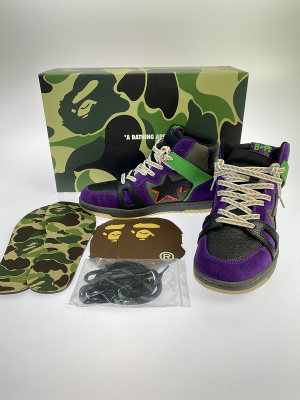 【中古美品】【メンズ】 A BATHING APE アベイシングエイプ 21AW BAPE STA 93 HI HALLOWEEN 0ZXSH291016WH ベイプスタ 93 ご機嫌 後光ウィーン スニーカー 靴 162-251113-kk-18-時間 色合い：PURPLE 生々世々Net店 メンズ靴-靴-スニーカー