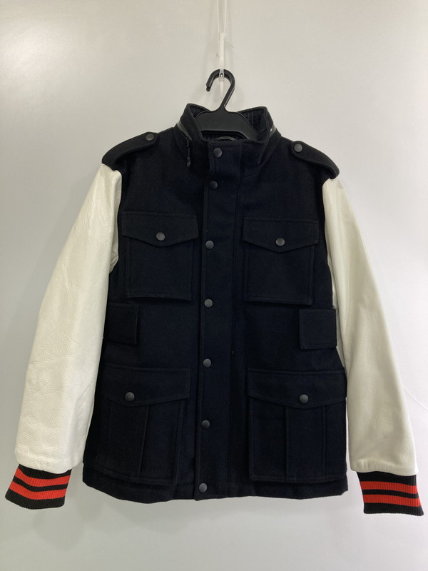 【中古品】【メンズ】 NIKE ナイキ 376106-010 M-65TYPE VARCITY JACKET バーシティジャケット 148-251116-zi-05-時間 大きさ：S 色合い：黒いこと/白いこと 未来永劫Net店