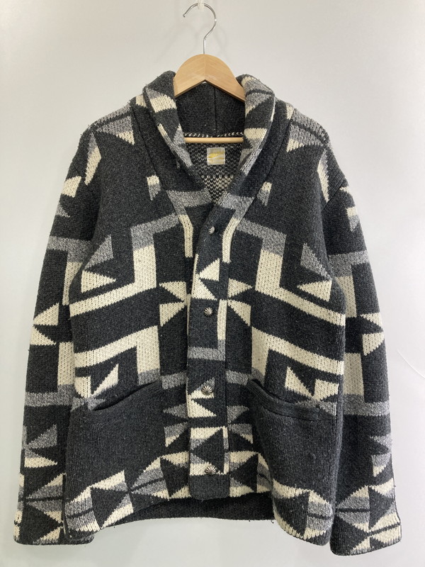 【中古品】【メンズ】 BARNS バーンズ HANDLIKE KNIT GOWN JACKET ハンドライク ニット ガウン ジャケット アウター 145-251125-jt-27-min サイズ:2 カラー:ブラック系 万代Net店|万代Net店