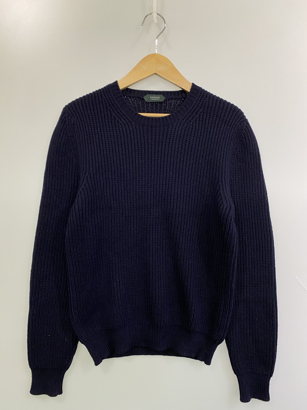 百貨店SALE 30%OFF~【中古品】【メンズ】  ZANONE ザノーネ 労働者の一団のど首 編み物 プルオーバー メンズ トップス 141-251128-em-03-時間 大きさ：48 色つや：米国海軍 生生世世Net店