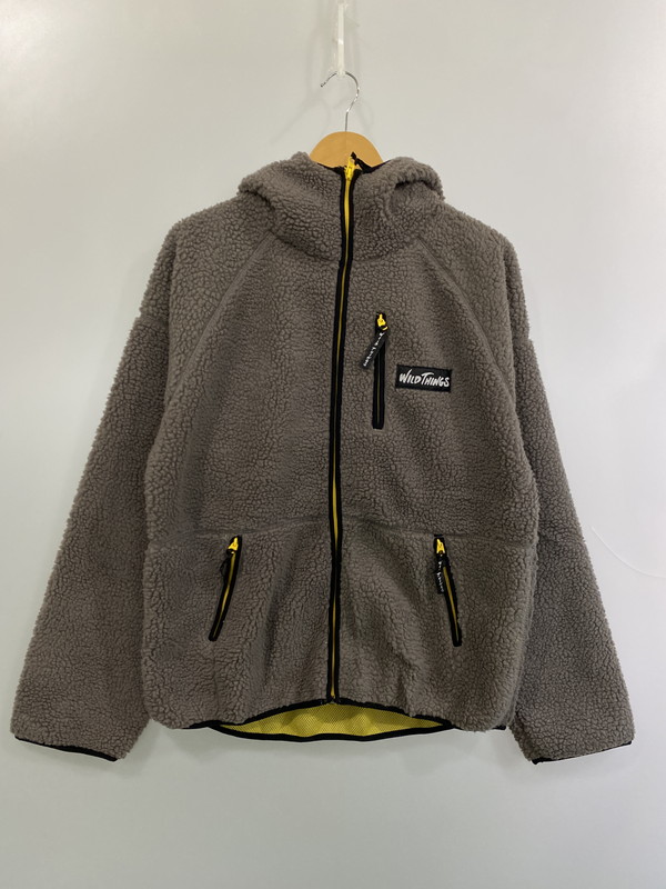 【中古美品】【メンズ】  WILDTHINGS ワイルドシングス ボア フリース 上衣 メンズ アウター アウトドア 144-251128-em-08-時間 大きさ：L 色合い：薄墨色 未来永劫Net店