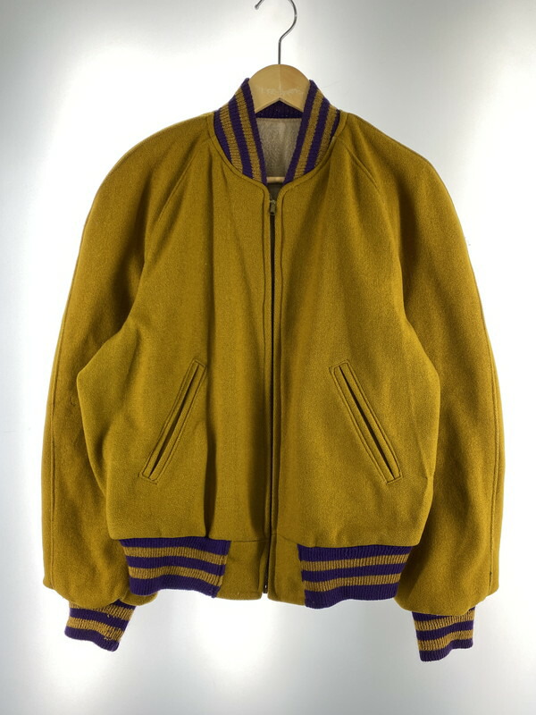 【中古品】【メンズ】 UNKNOWN VINTAGE 50-60's ZIP UP WOOL JACKET ヴィンテージ 50-60年代 ジップアップ ウールジャケット アウター 146-251212-em-29-min サイズ：38 カラー：マスタード 万代Net店