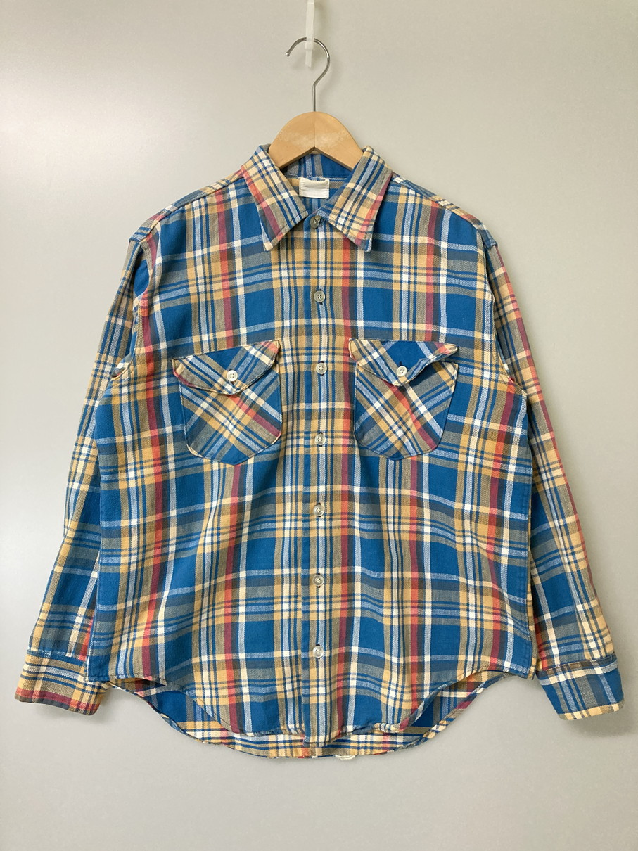 【中古品】【メンズ】  OSHKOSH オシュコシュ FLANNEL SHIRT 70\u0027S 綿ネルプルオーバー メンズ トップス 70年月日 ヴィンテージ 146-251214-em-46-時間 色合い：マルチ色合い（読み合わせる柄） 未来永劫Net店