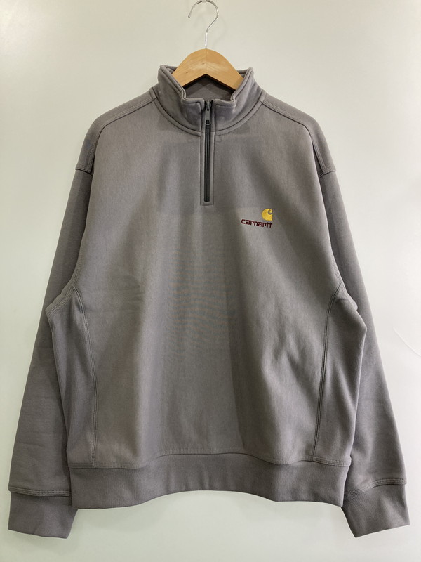 百貨店SALE 20%OFF~【現況乗り合い船品】【メンズ】  CARHARTT WIP カーハートダブリューアイピー I027014 HALF ZIP AMERICAN SCRIPT SWEATSHIRT ハーフジップ トレイナー 142-260104-zi-12-時間 大きさ：L 色つや：薄墨色 生生世世Net店