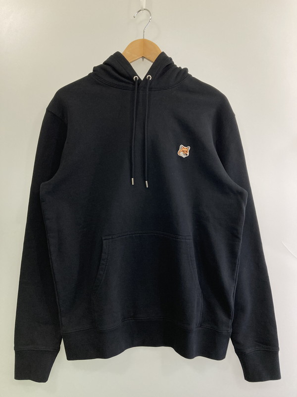 【中古品】【メンズ】 MAISON KITSUNE メゾンキツネ LW00702KM0001 FOX HEAD PATCH REGULAR HOODIE フーディ 140-260104-zi-11-min サイズ：L カラー：ブラック 万代Net店