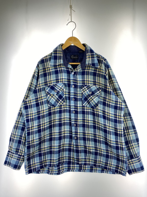 【中古品】【メンズ】 BREWSTER ブリュースター 韓国製 LS ACRYLIC CHECK SHIRT チェックシャツ 146-260110-zi-15-min サイズ：XL カラー：ブルー系 万代Net店