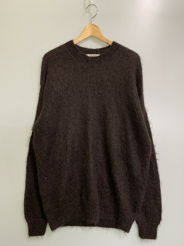 百貨店SALE 20%OFF~【中古品】【メンズ】  AURALEE オーラリー A22AP01KM BRUSHED SUPER KID MOHAIR MIX KNIT PO 編み物 プルオーバー 140-260120-AS-6-時間 大きさ：5 色つや：赤銅色 生生世世Net店