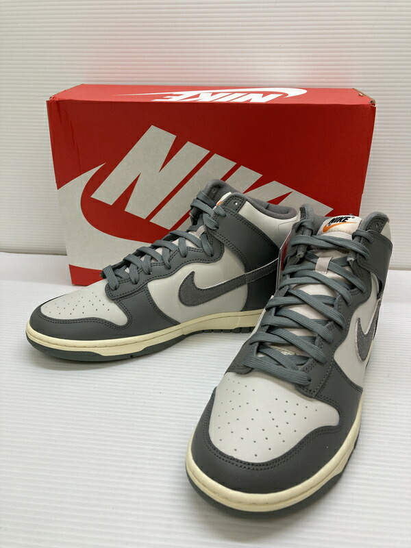 【中古美品】【メンズ】 NIKE ナイキ DUNK HI RETRO SE VNTG DM0582-001 ダンク ハイ レトロ シーズナル エディション ヴィンテージ スニーカー 靴 160-260127-yn-03-min サイズ：28.5cm US10.5 カラー：LIGHT BONE/TUMBLED GREY 万代Net店