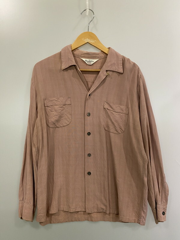 【現状渡し品】【メンズ】 SPORTS MAN スポーツマン 50S OPEN COLLAR SHIRT オープンカラーシャツ 146-260207-zi-20-min サイズ：L カラー：ピンク 万代Net店