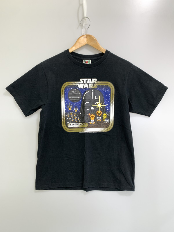 【中古品】【メンズ】 A BATHING APE アベイシングエイプ × STAR WARS スターウォーズ A NEW HOPE SS TEE ショートスリーブ 半袖Tシャツ 142-260208-AS-36-min サイズ：M カラー：ブラック 万代Net店