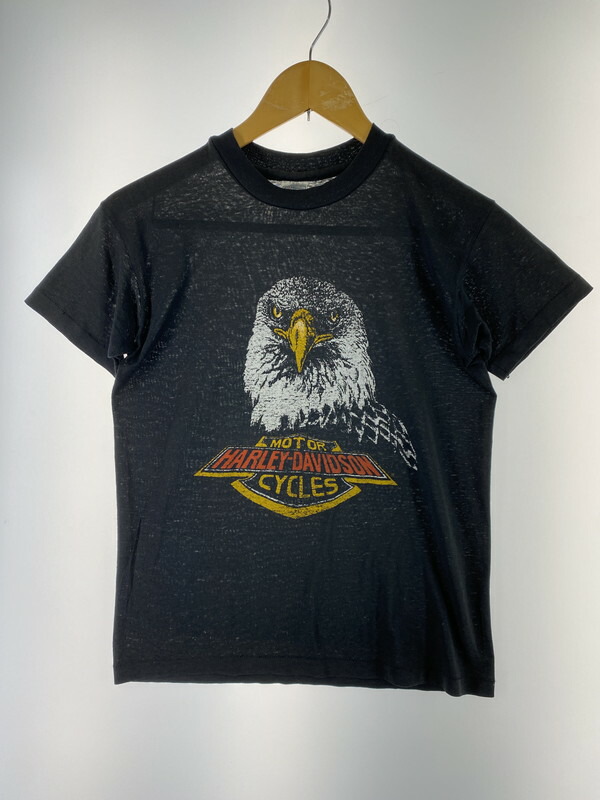 【中古品】【メンズ】 HARLEY DAVIDSON ハーレーダビッドソン 80\'s EAGLE PRINT 80年代 イーグルプリント Tシャツ 146-260215-SH-08-min サイズ：L カラー：ブラック 万代Net店