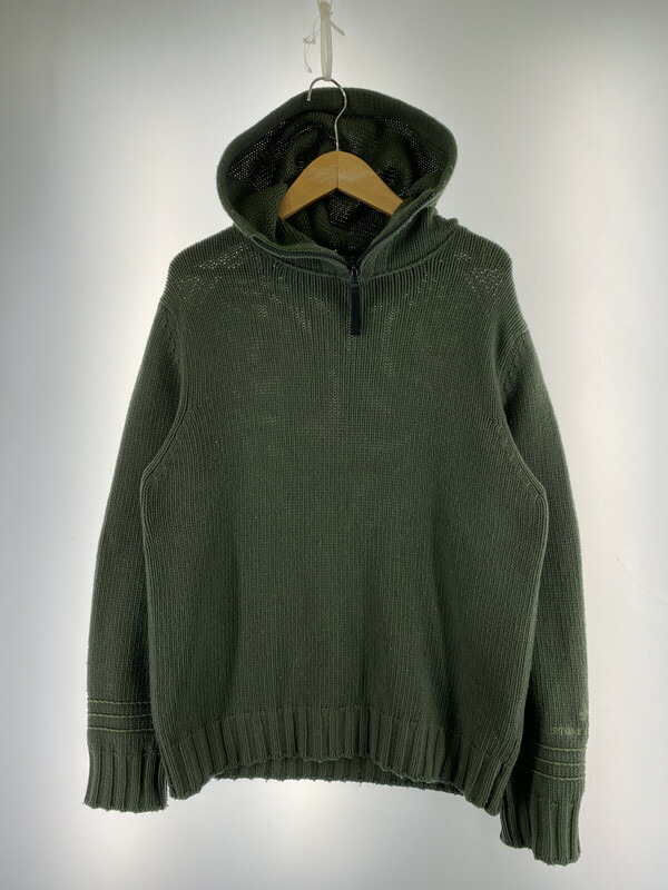 【中古品】【メンズ】 STONE ISLAND ストーンアイランド HALF ZIP KNIT PARKA GREEN 90S 二分の一 ジップ 編み物 パーカー   141-260220-em-03-時間 大きさ：M 色合い：緑であること 未来永劫Net店