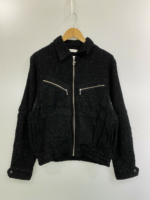 【中古品】【メンズ】 Jieda ジエダ TWEED ZIP SHIRT JIE-24W-SH01 ツイード ジップ シャツ ジャケット メンズ アウター 140-260227-em-01-min サイズ：1 カラー：ブラック 万代Net店